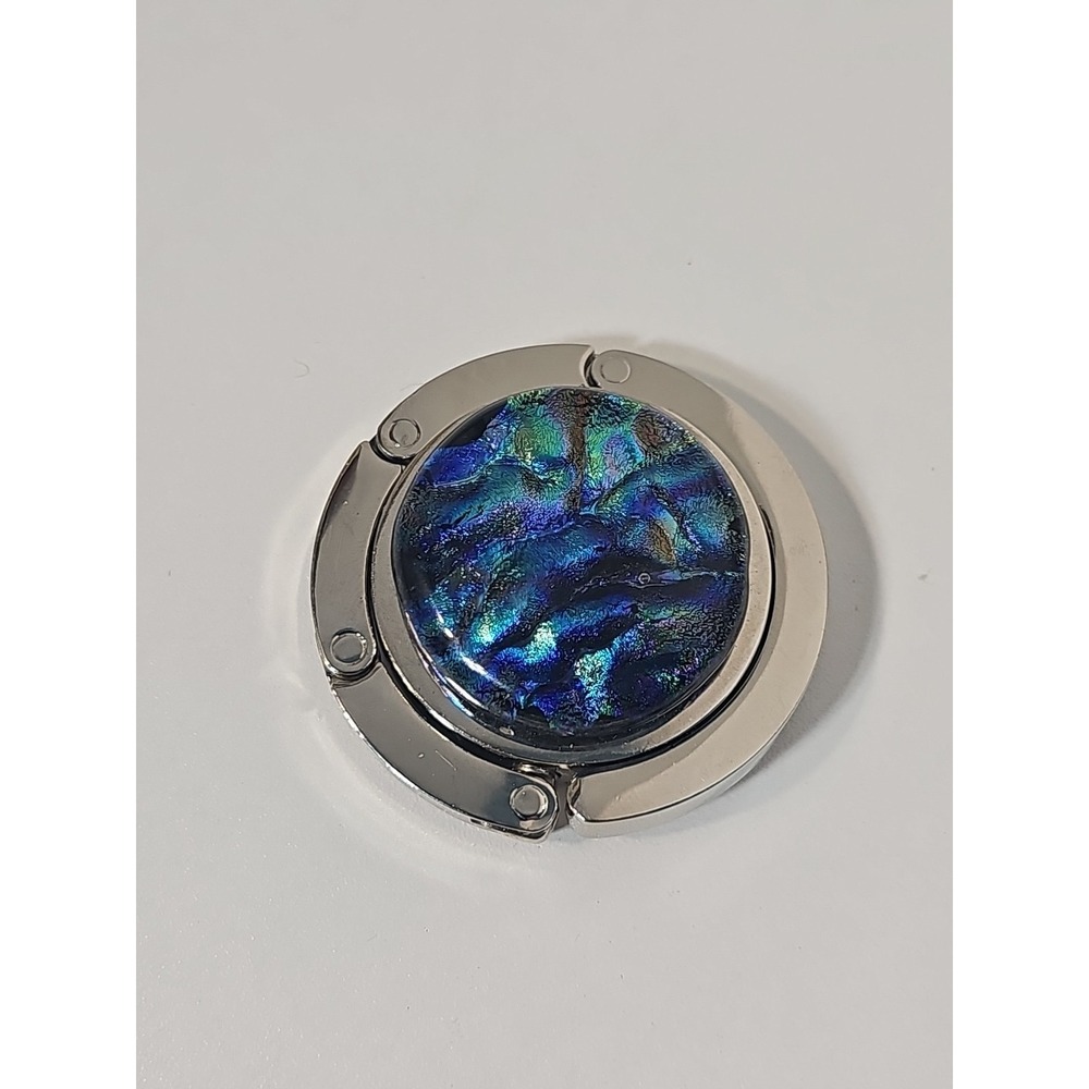 Glass By Kaye purse hook, dragon paua shell nurse handbag hanger